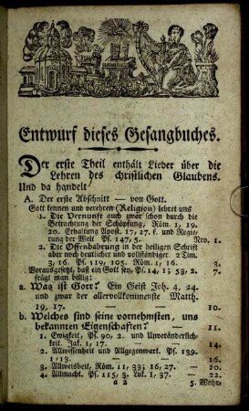 Entwurf dieses Gesangbuches.