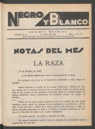 Notas del mes : La raza