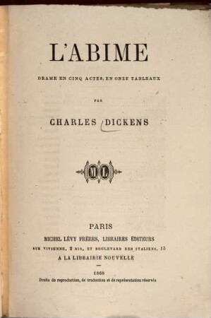 L' abîme : Drame en 5 actes, en 11 tableaux