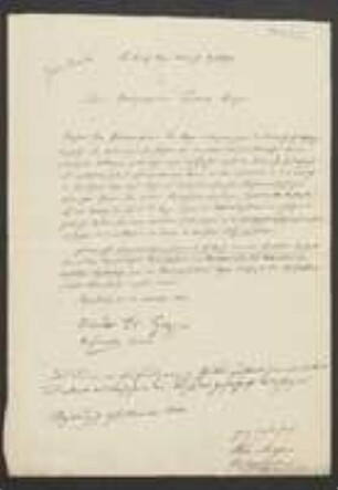 Brief von Regensburgische Botanische Gesellschaft an Friedrich Meyer