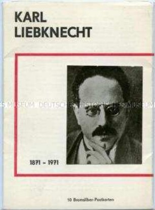 Postkartenhülle für 10 Postkarten zu Karl Liebknecht