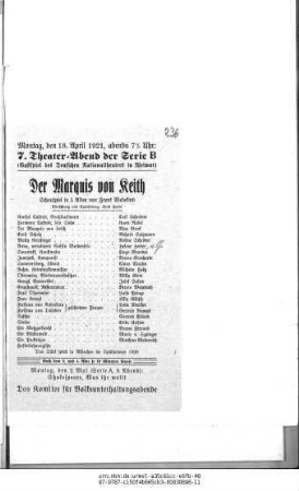 Der Marquis von Keith