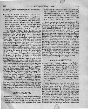 Leipzig, bey J. B. G. Fleischer: Versuch einer gründlichen Anleitung zur richtigen Verpflegung der Bienen, in allerhand Behältnissarten für gute und schlechte Gegenden. Von Joh. Gottfr. Lukas, Schulmeister in Nischwitz bey Wurzen, der Churf. sächs. Oekonom. Gesellschaft, wie auch Oberlausitzisch. Bienengesellschaft Ehrenmitgliede. Mit e. Kupfer. S. X. und 326. 8. 1802.