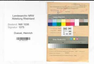 Entnazifizierung Heinrich Duevel , geb. 14.07.1903 (Muehlenarbeiter)
