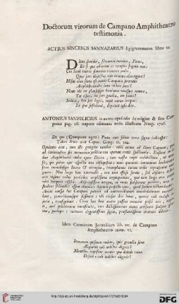 Doctorum vitorum de Campano amphiteatro testimonia
