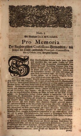 Kayserliches Commissions Decret Religionis Gravamina betr.