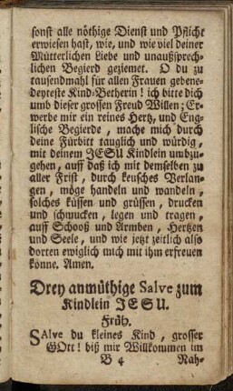 Drey anmüthige Salve zum Kindlein Jesu.