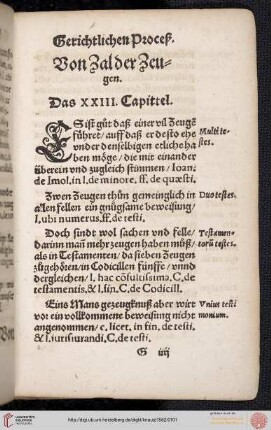 XXIII. Capittel: Von Zal der Zeugen