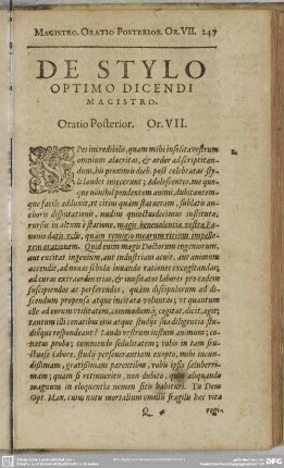 [Oratio Posterior. Or. VII.] De Stylo Optimo Dicendi Magistro
