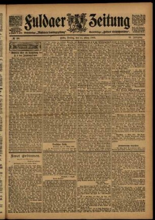 Erste Ausgabe vom Freitag, den 11. März 1904.