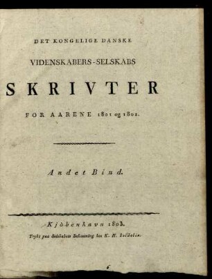 2: Det Kongelige Danske Videnskabernes-Selskabs skrivter