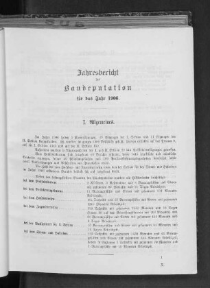 Jahresbericht der Baudeputation für das Jahr 1906.