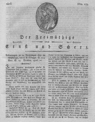 Nro. 179, Sonnabend den 6. September 1806