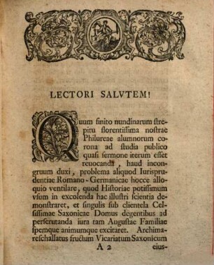 Vicariatus Saxonici illustres natales ex archimareschallatu publico programmate sistit, et astivas insimul lectiones intimat Carolus Otto Rechenberg
