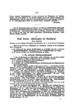 Ernst Kriecks "Philosophie der Erziehung" : Gedanken zu einer kritischen Betrachtung und Würdigung von Dr. Ernst Weber in Bamberg