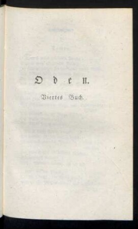 Oden. Viertes Buch.