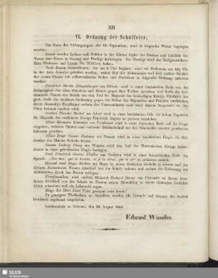 VI. Ordnung der Schulfeier