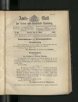 No. 66, 22. April 1904.