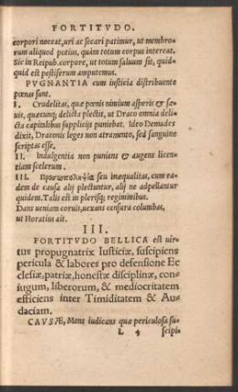 III. Fortitudo Bellica ...