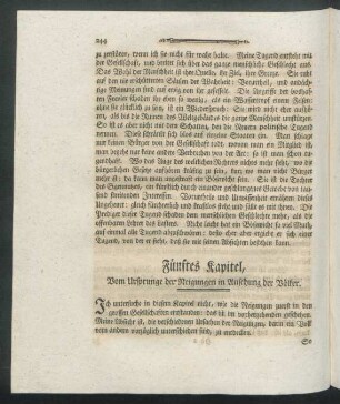 Fünftes Kapitel, Vom Ursprunge der Neigungen in Ansehung der Völker.