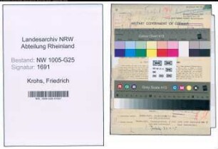 Entnazifizierung Friedrich Krohs , geb. 01.03.1885 (Kaufmann)