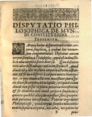 Disp. phys. de mundi constitutione