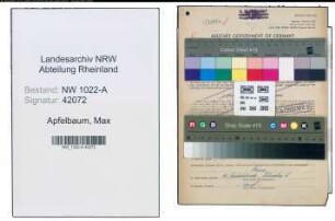 Entnazifizierung Max Apfelbaum , geb. 06.12.1914 (Schlosser)