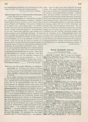 141-142 [Rezension] Traue, Georg, Die neueren Methoden der Religionspsychologie
