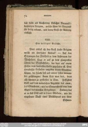 VIII. Ein heiliges Gesicht.