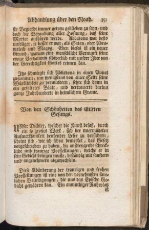 Von den Schönheiten des Eilften Gesangs
