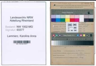 Entnazifizierung Karoline Anna Lammerz , geb. 30.10.1905 (Hausgehilfin)