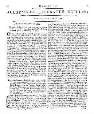 Commentarien der neuern Arzneikunde. Bd. 2. Hrsg. von C. G. Hopf. Tübingen: Heerbrandt 1793