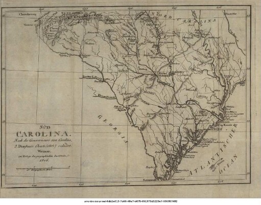 Süd-Carolina : Nach des Gouverneurs von Carolina, J. Drayton's Charte (1803) reducirt