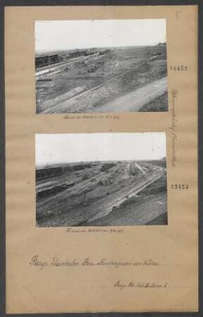 Stand der Arbeiten am 27.03.1917. (Übergangsbahnhof Obermichelbach)
