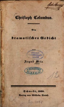 Christoph Columbus : Ein dramatisches Gedicht