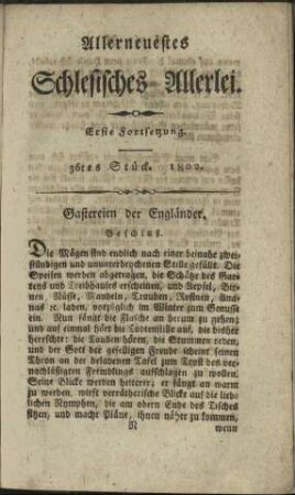 36tes Stück. 1802./Gastereien der Engländer. Beschluß.