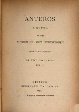 Anteros : a novel. 1