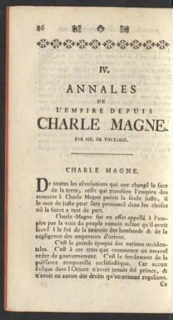 IV. Annales De L'Empire Depuis Charle Magne