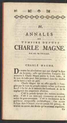 IV. Annales De L'Empire Depuis Charle Magne