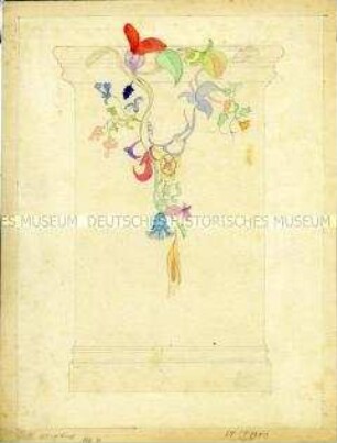 Floral verzierter Rundpfeiler (Säule)