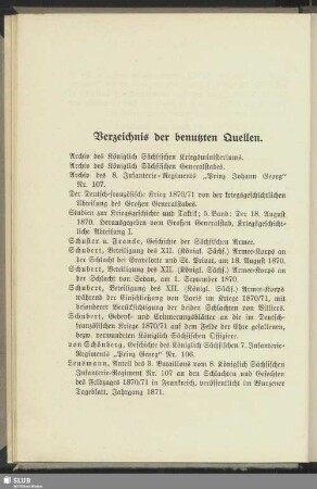 Verzeichnis der benutzten Quellen