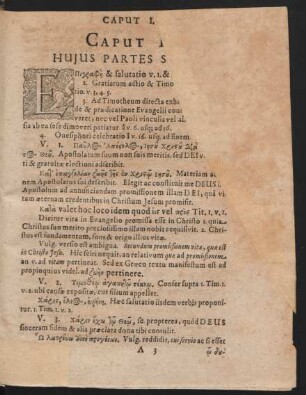 Caput I. Huius Partes Secundae.