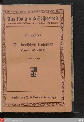 Die deutschen Kolonien (Land und Leute) : zehn Vorlesungen