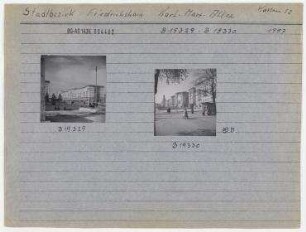 Straßenansichten. Berlin, Friedrichshain, Karl-Marx-Allee (vor 1961 Stalinallee)
