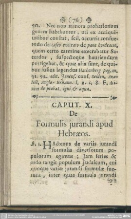 Caput. X. De Formulis jurandi apud Hebraeos