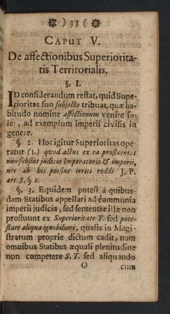 Caput V. De affectionibus Superioritatis Territorialis.