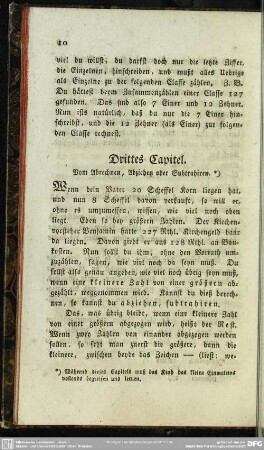 Drittes Capitel. Vom Abrechnen, Abziehen oder Subtrahiren