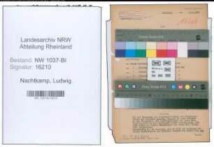 Entnazifizierung Ludwig Nachtkamp , geb. 01.04.1906 (Zollsekretaer)
