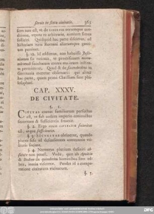 Cap. XXXV. De Civitate.