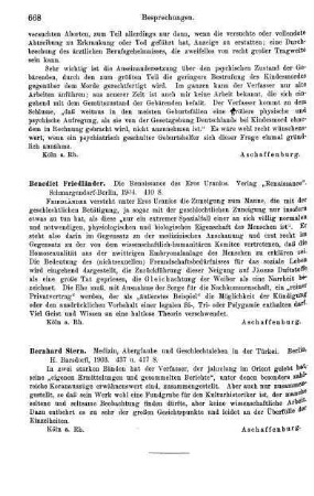 668, Bernhard Stern, Medizin, Aberglaube und Geschlechtsleben in der Türkei, 1903